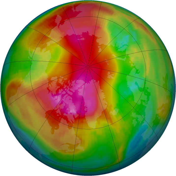 Arctic ozone map for 11 February 2001